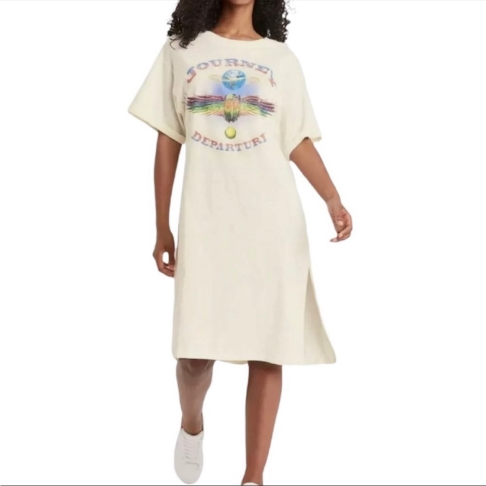 Journey Slit Tshirt Dress Band Vintage